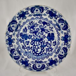 18th C. Dutch Delft Cobalt Floral Charger